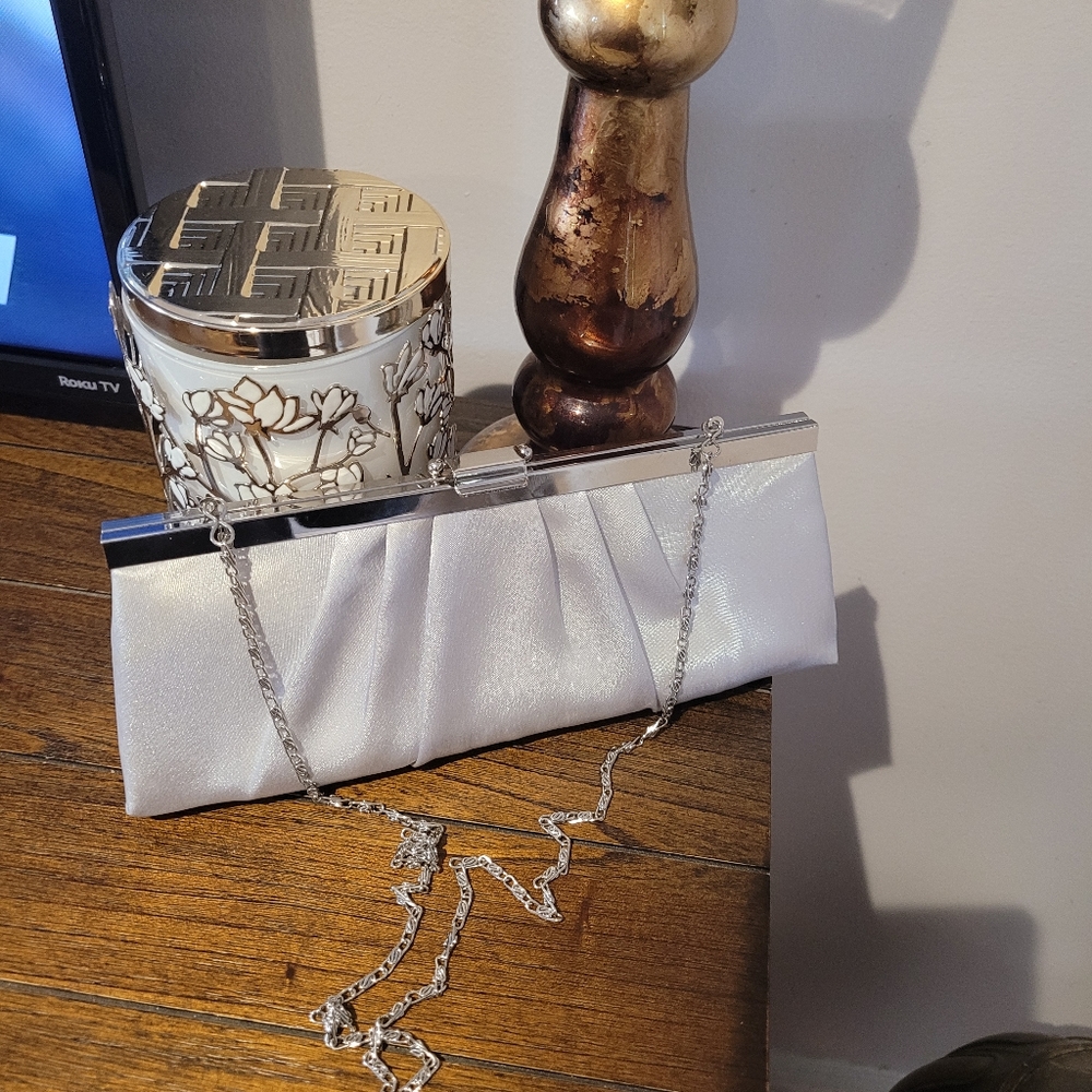 Jessica McClintock silver clutch